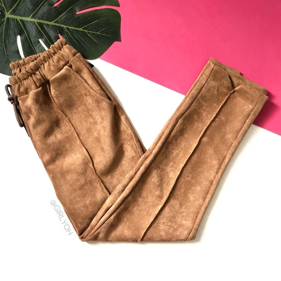 Urban Outfitters Pants - Faux Suede Tan Ankle Pants